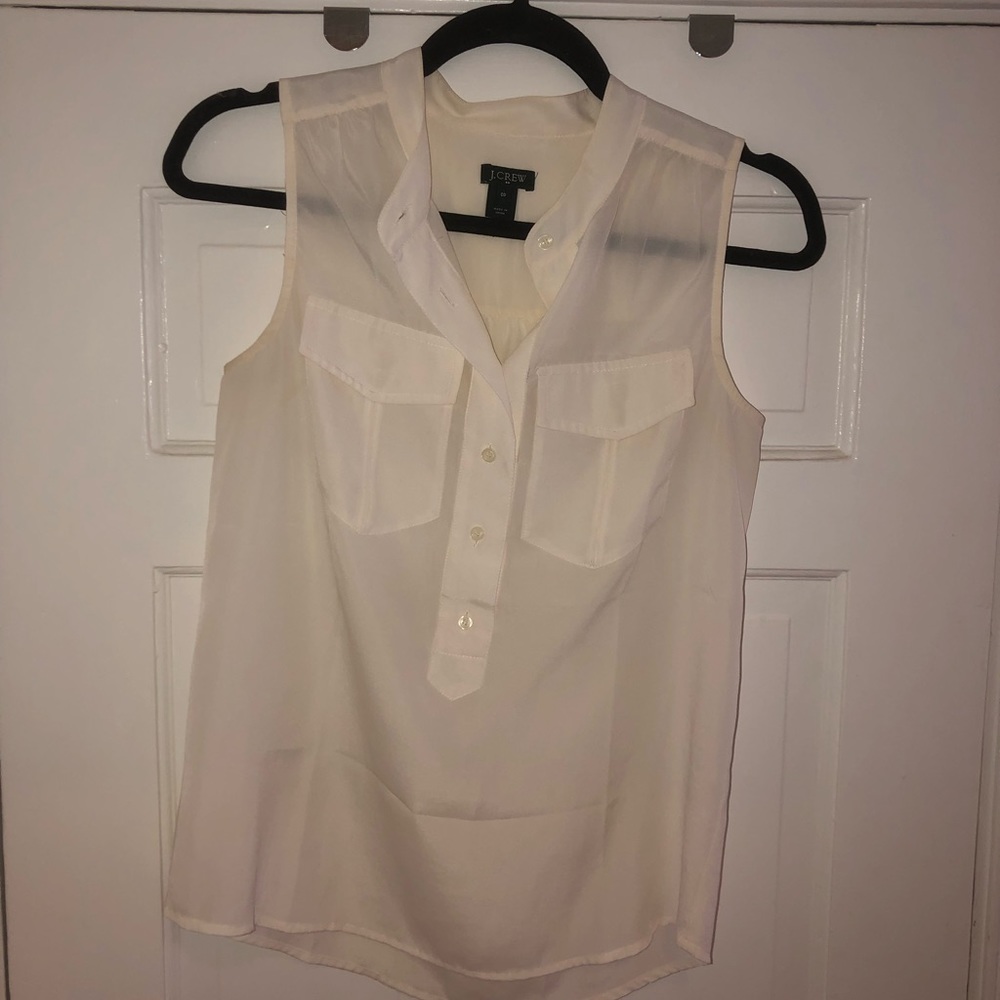 J.Crew white sleeveless blouse